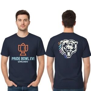 Gildan T-Shirt M Blue Black NFL Pride Bowl XVI Commemorative Sports Fan Athletic